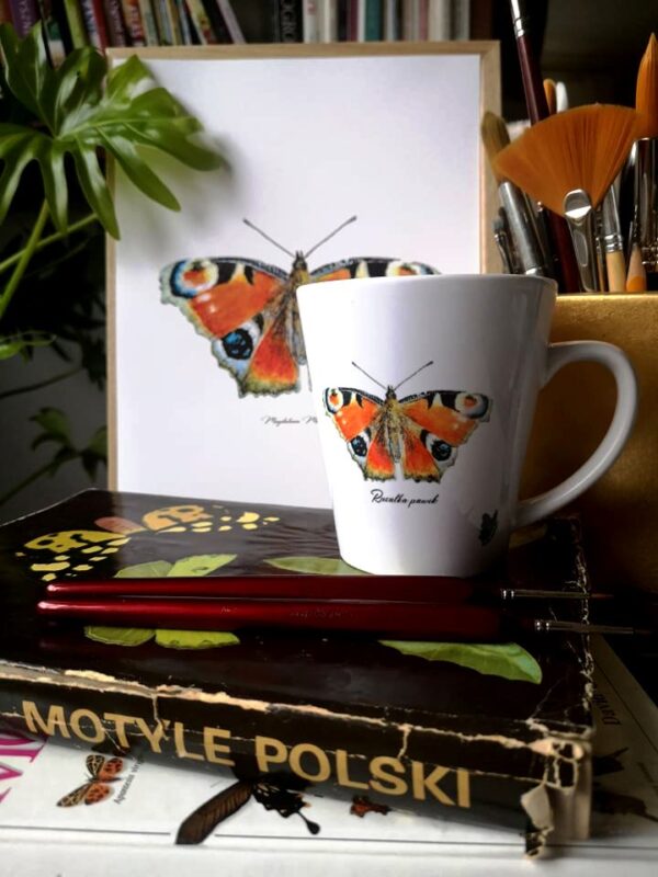 kubek z motywem motyla Rusałka pawik